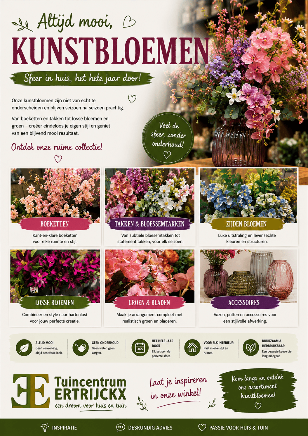Kunstbloemen: geniet het hele jaar door van een stijlvol interieur