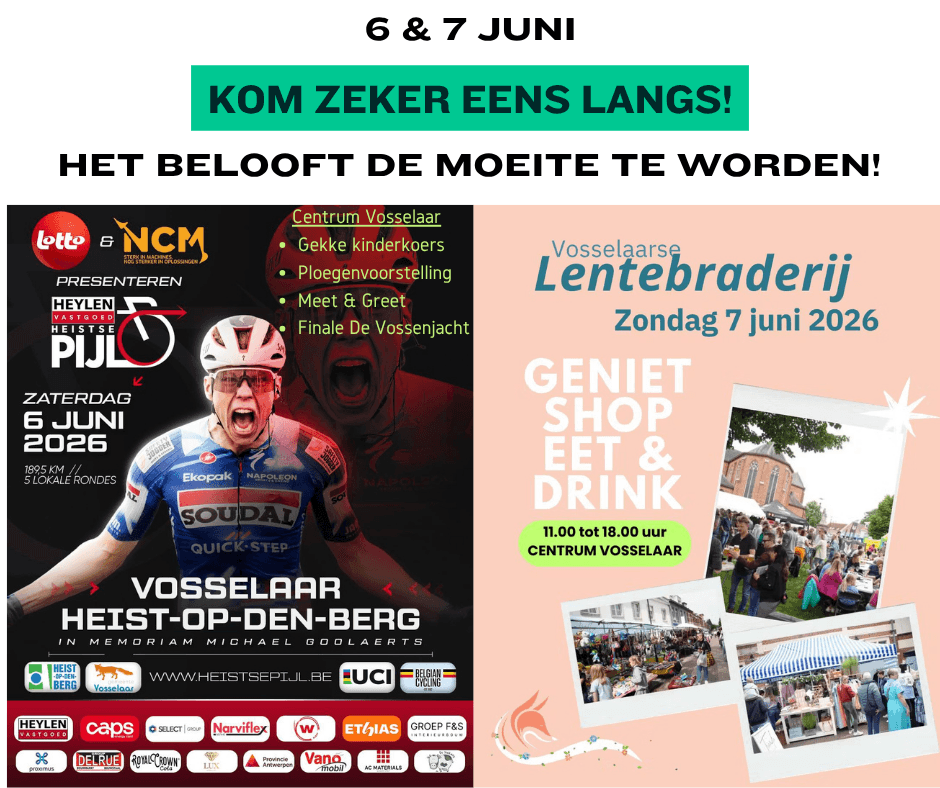 Heistse Pijl & lentebraderij zaterdag 6 en zondag 7 juni