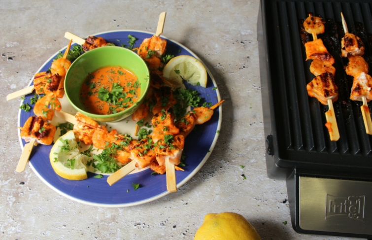 Gegrilde visspiesjes