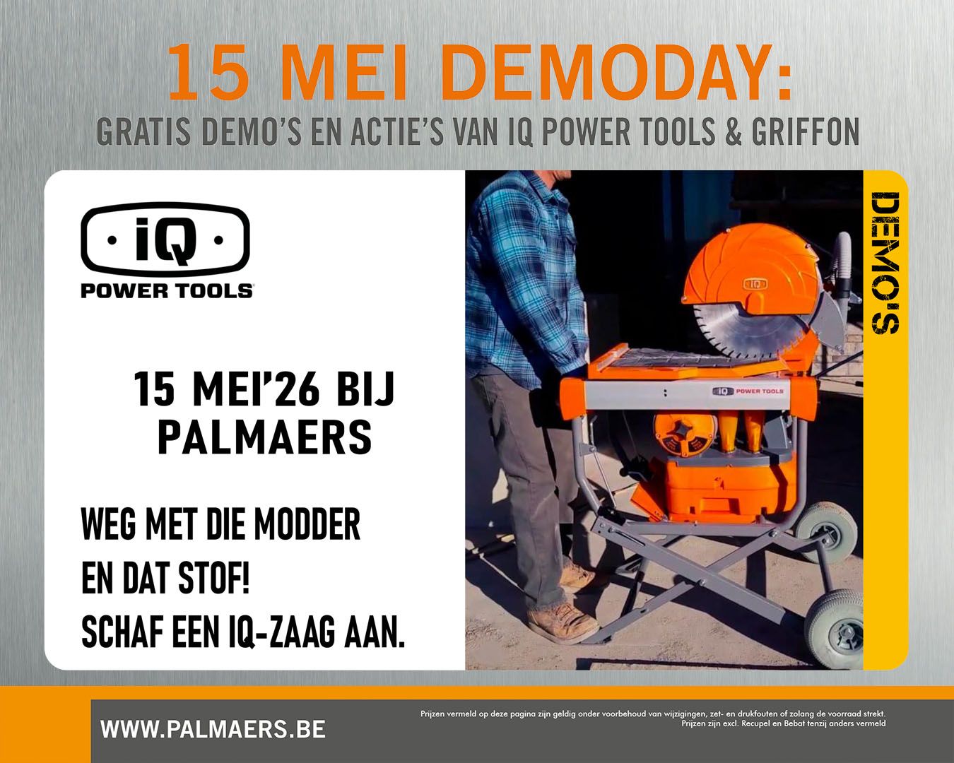 15 mei Demofriday bij Palmaers Vakhandel: iQ Power Tools en Griffon