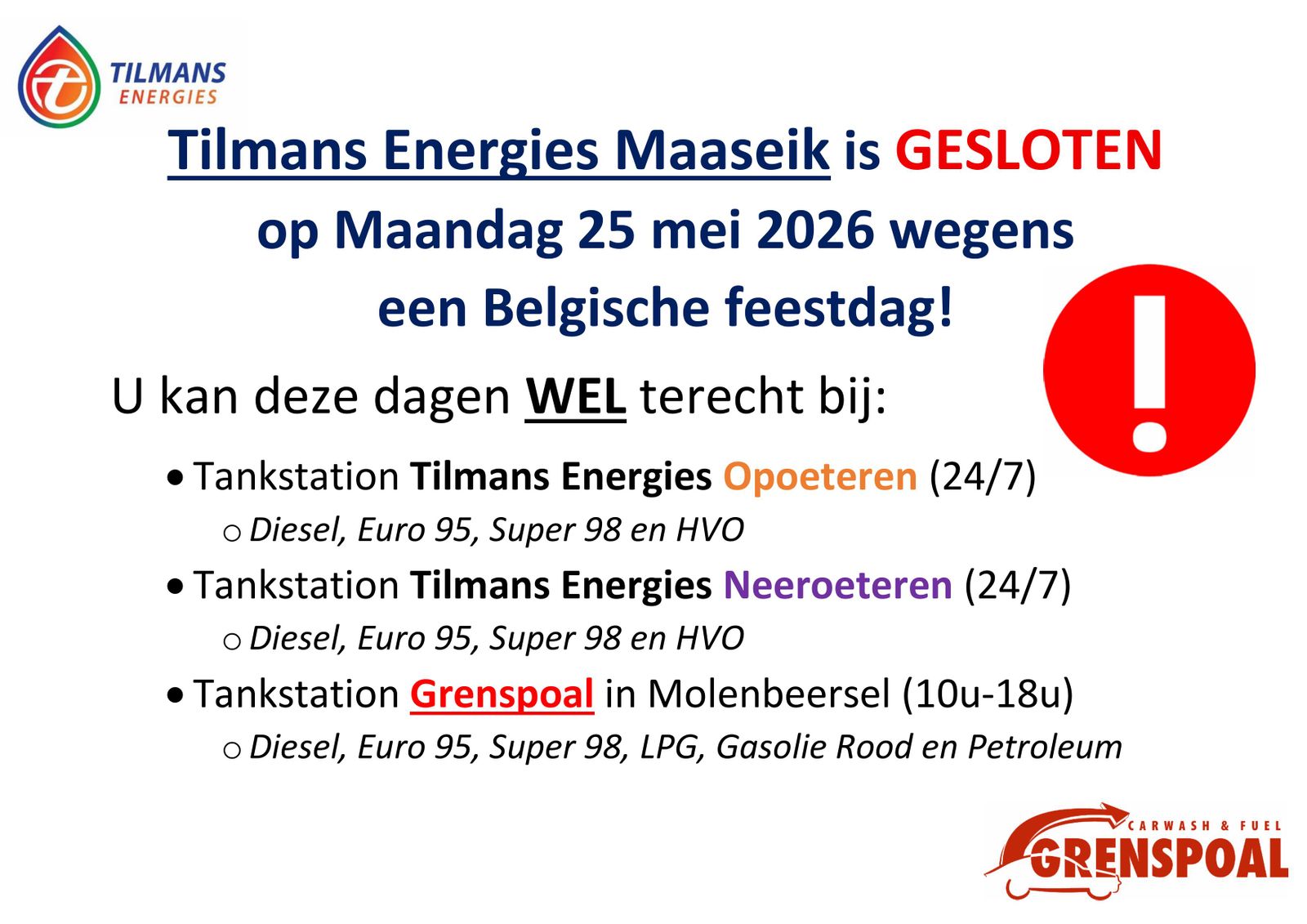 Gesloten op Pinkstermaandag!