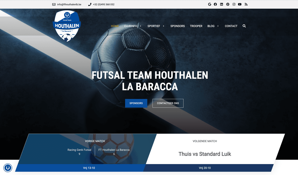 Niet alleen in de zaal een sterk team: Futsal Team Houthalen scoort online met Smart-Site