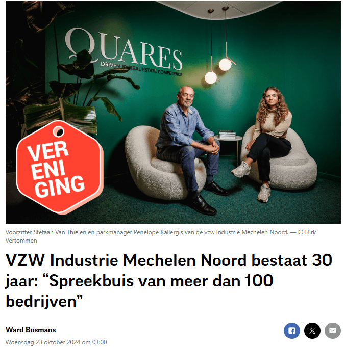 VZW Industrie Mechelen Noord: Al 30 jaar een belangrijke schakel voor bedrijven