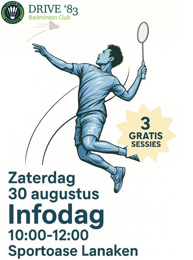 Ontdek Badminton tijdens onze Infodag bij Drive '83!