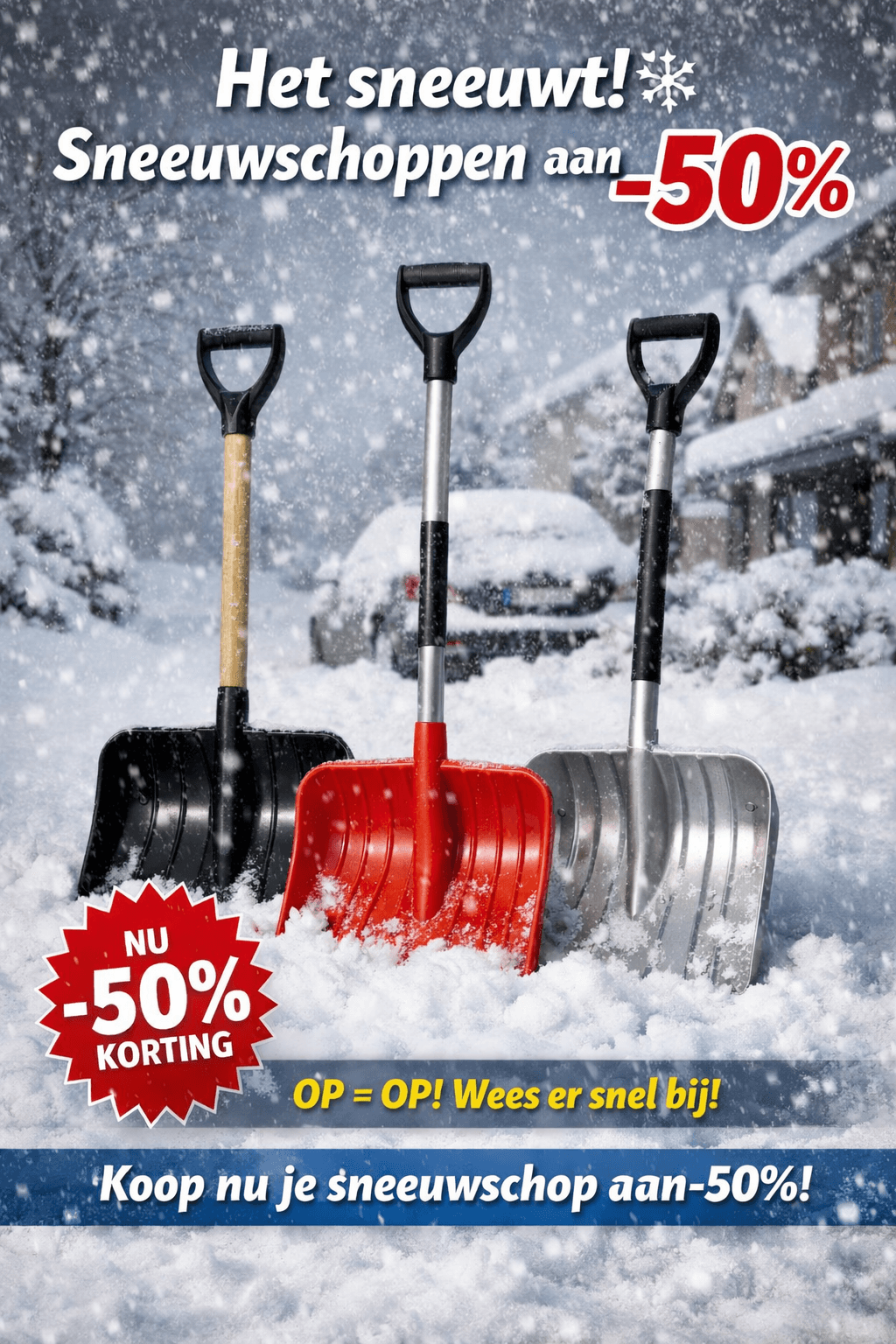 Het sneeuwt! ❄️ Grijp nu je kans: sneeuwschoppen aan -50%