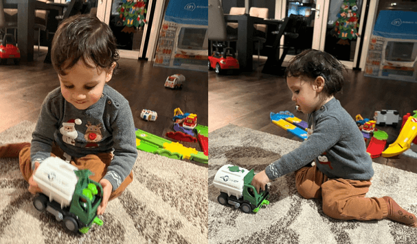 Starting Early: Future Driver in Training! 🚛