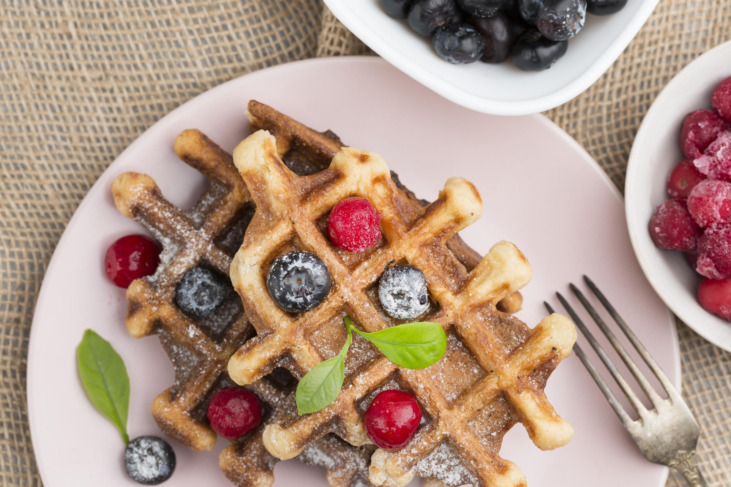 Vegan wafels met bessen