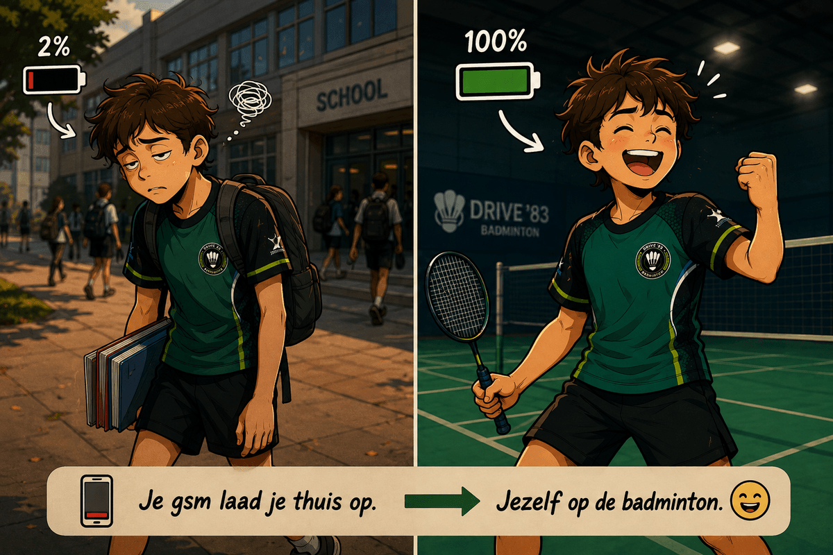Hoe badminton je batterij na school weer oplaadt