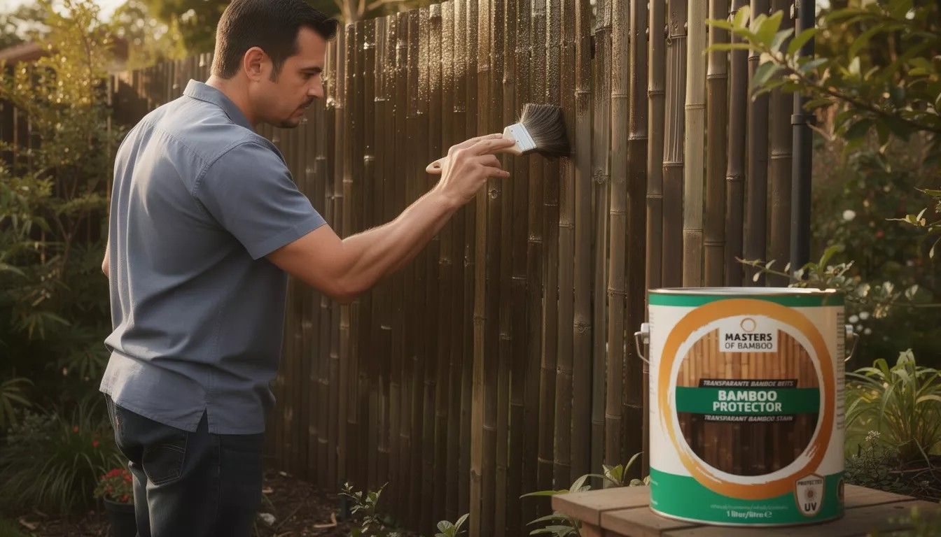 Breng een lichte laag Bamboe Protector aan op je bamboeschermen 