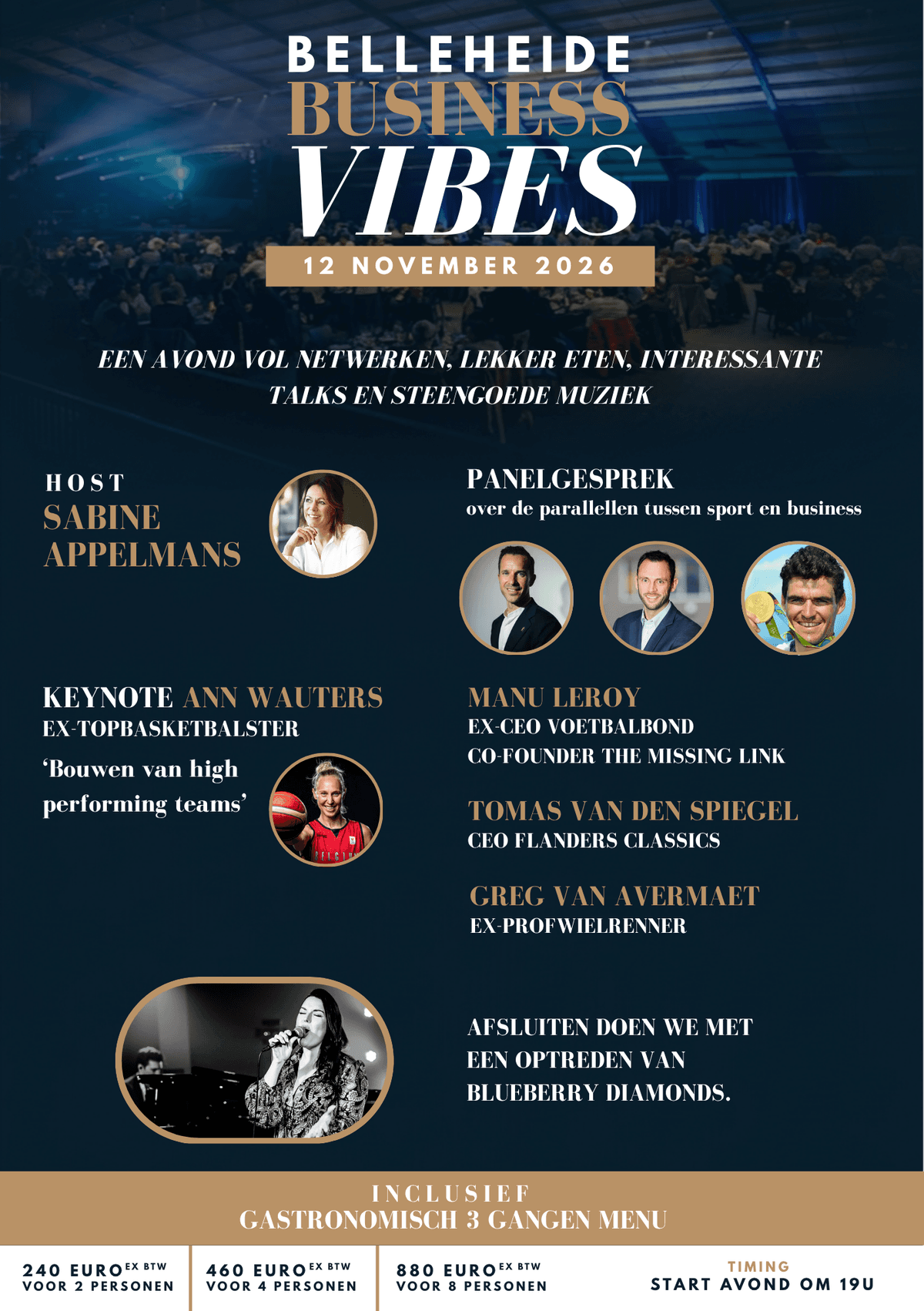 Belleheide Business Vibes event flyer - 15 November 2025 - Networking event with speakers and panel discussions