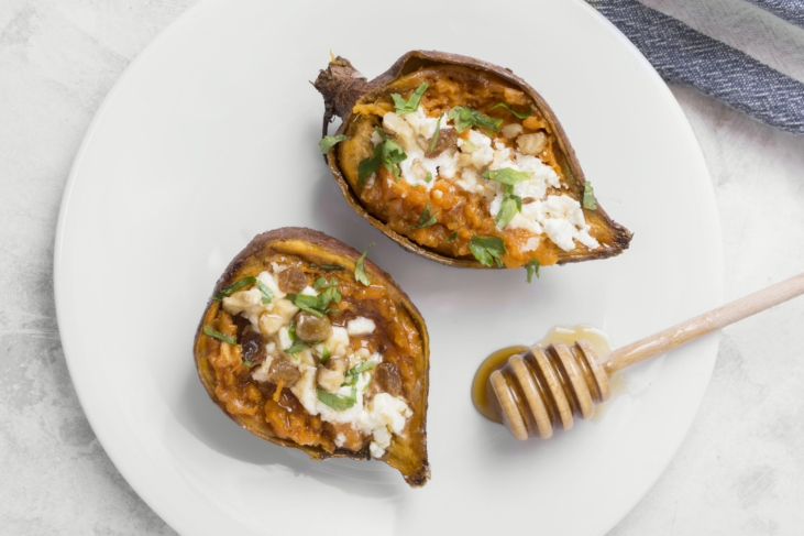 Gepofte zoete aardappel