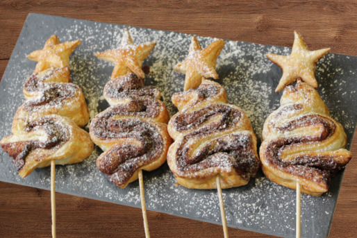Airfryer kerst ­dessert van bladerdeeg en Nutella