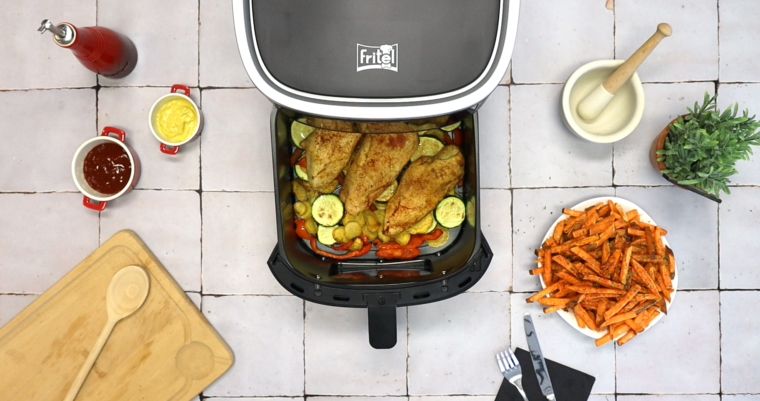 Kip met groentjes en zoete aardappelfrietjes SnackTastic® Airfryer