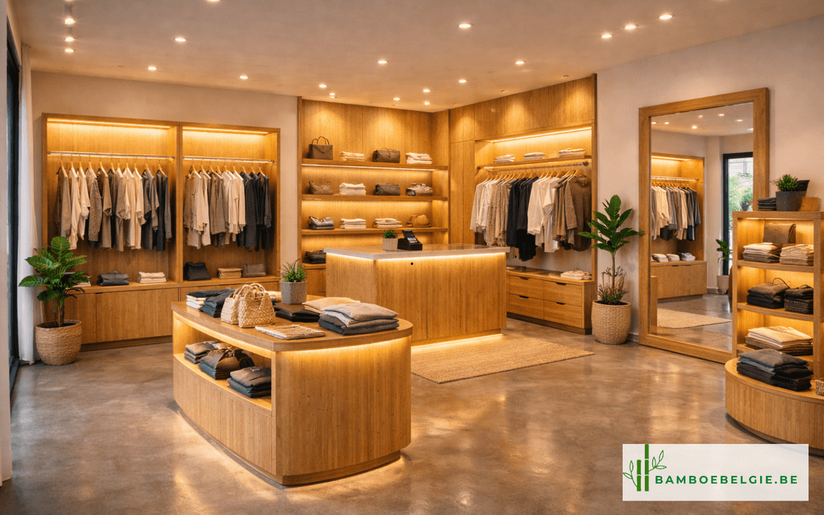 Winkel ingericht met bamboe meubelpanelen